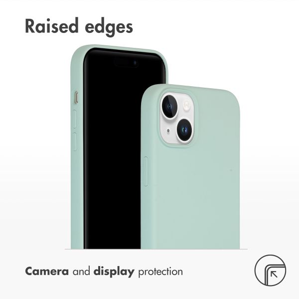 Accezz Liquid Silicone Back Cover with MagSafe Apple iPhone 15 Plus - Sky blue