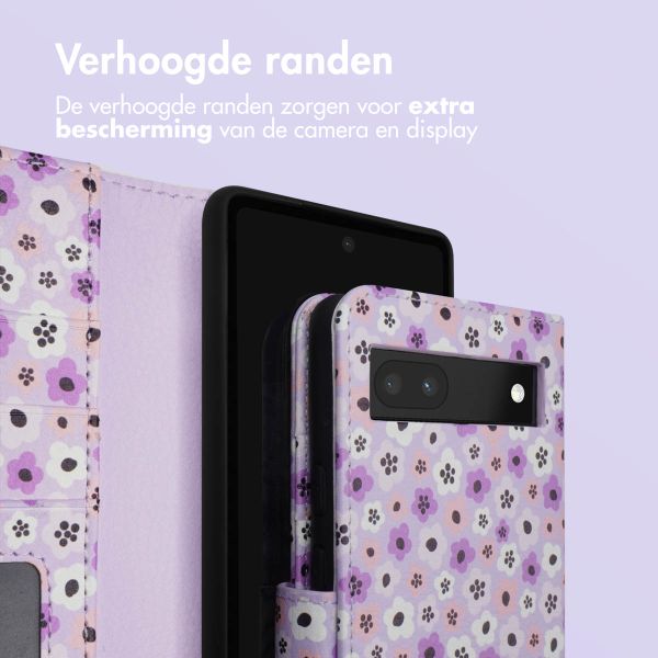 imoshion Design Bookcase Google Pixel 6a - Purple Flowers