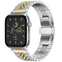Selencia Jubilee stalen bandje Apple Watch Series 1 t/m 11 / SE / Ultra (44/45/46/49 mm) - Zilver & Goud