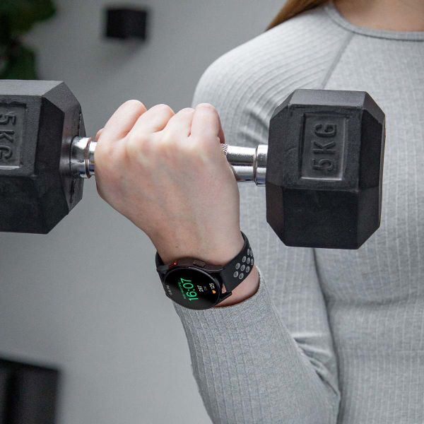 imoshion Siliconen sport bandje - Universeel 18 mm aansluiting - Zwart / Grijs