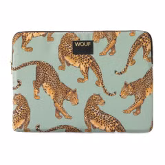 Wouf Daily Laptop Hoes 15-16 inch - Laptopsleeve - Emerald Leopard