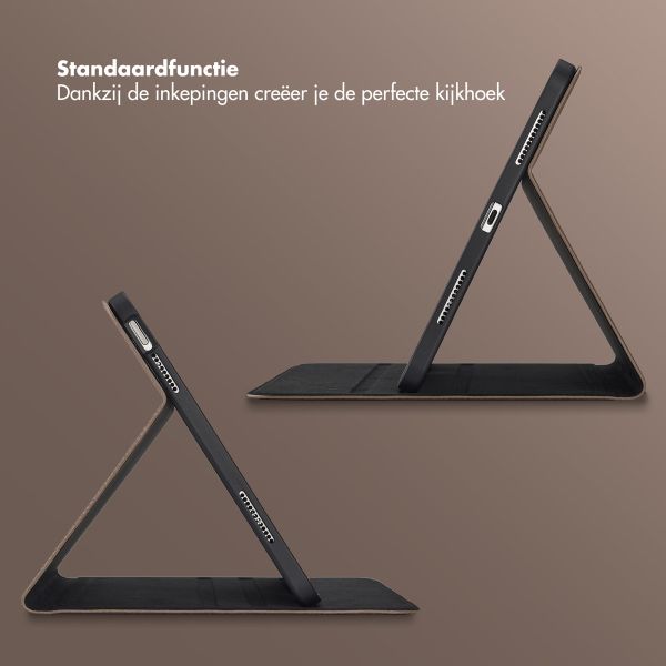 Selencia Riva Bookcase Apple iPad 11 (2025) 11 inch A16 / iPad 10 (2022) 10.9 inch - Beige