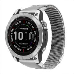 imoshion QuickFit® Milanees bandje  - Garmin 22 mm aansluiting - Maat L/XL - Zilver