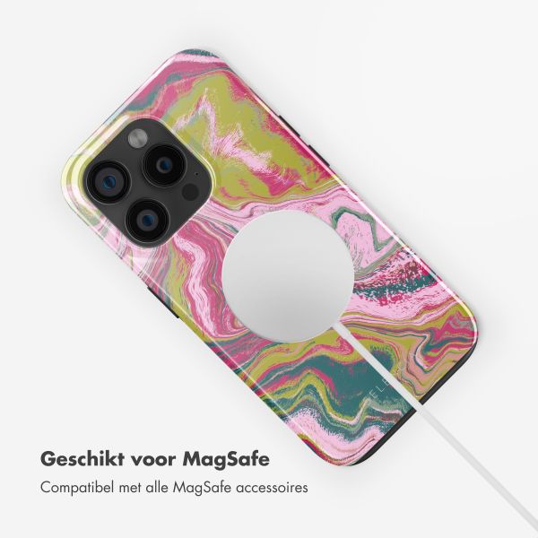 Selencia Vivid Tough Backcover met MagSafe iPhone 15 Pro - Marble Pink