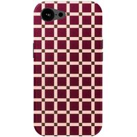 Selencia Vivid Backcover met MagSafe Apple iPhone 17e / 16e - Check This Burgundy