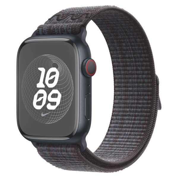 Apple Nike Sport Loop Band Apple Watch Series 1 t/m 10 / SE / Ultra (2) (44/45/46/49 mm) - Black/Blue