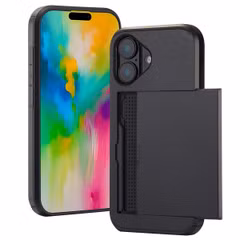 imoshion Backcover met pasjeshouder Apple iPhone 16 - Zwart