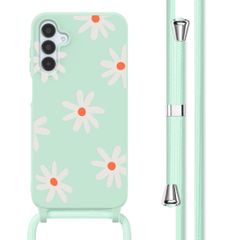 imoshion Siliconen design hoesje met koord Samsung Galaxy A15 (5G/4G) - Green Flower Distance