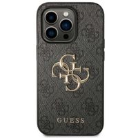 Guess 4G Metal Logo Backcover iPhone 14 Pro - Grijs