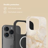 Selencia Vivid Back Cover with MagSafe Apple iPhone 15 Pro - Golden Beige Marble