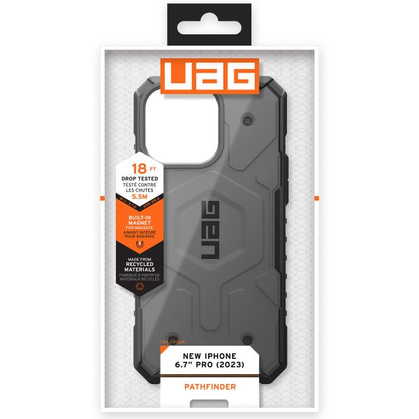 UAG Pathfinder Backcover MagSafe Apple iPhone 15 Pro Max - Zilver
