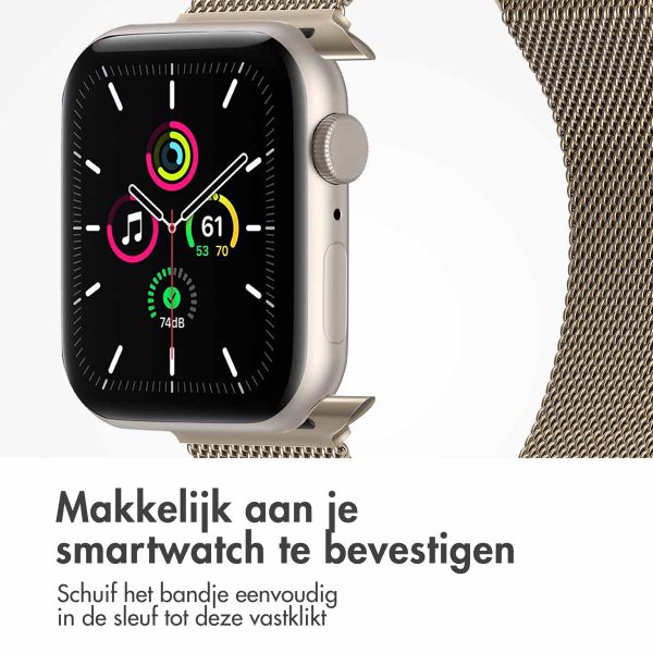 imoshion Milanees magnetisch bandje Apple Watch Series 1 - 9 / SE (38/40/41 mm) | Series 10 / 11 (42 mm) - Maat S - Starlight
