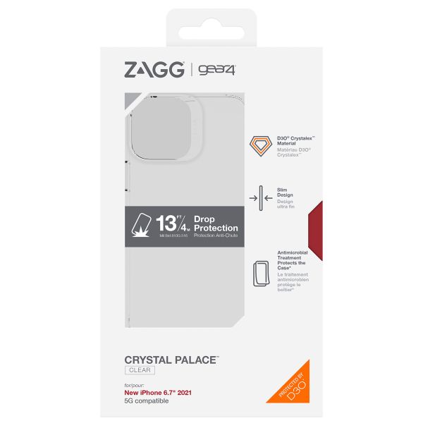 ZAGG Crystal Palace Backcover iPhone 13 Pro Max - Transparant