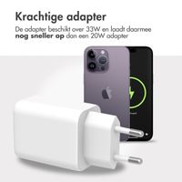 Accezz Power Plus Wall Charger - Oplader USB-C & USB aansluiting - Power Delivery - 33W - Wit