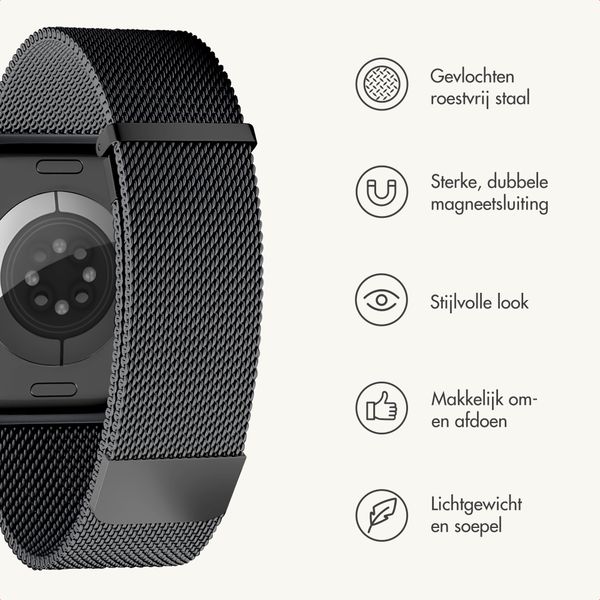 imoshion Milanees magnetisch bandje Apple Watch | 44/45/46/49 mm - Zwart