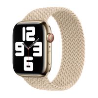 Apple Gevlochten solobandje Apple Watch | 44/45/46/49 mm - Maat 2 - Beige