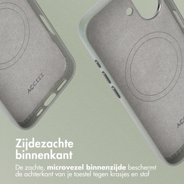 Accezz MagSafe Leather Backcover Apple iPhone 16 - Light Grey