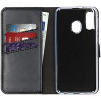 Selencia Echt Leren Bookcase Samsung Galaxy A40 - Zwart