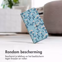 imoshion Design Bookcase Motorola Moto G34 - Blue Flowers
