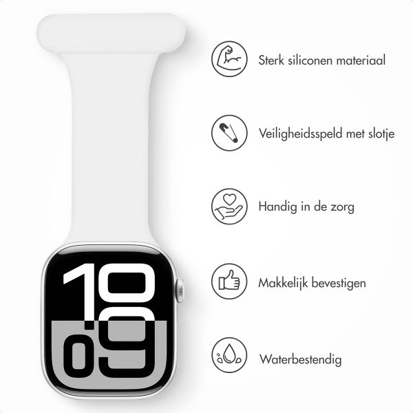 imoshion Verpleegkundige siliconenband Apple Watch Series 1 t/m 9 / SE (38/40/41 mm) | Series 10 / 11 (42 mm) - Wit