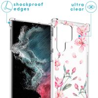 imoshion Design hoesje met koord Samsung Galaxy S23 Ultra - Bloem - Roze