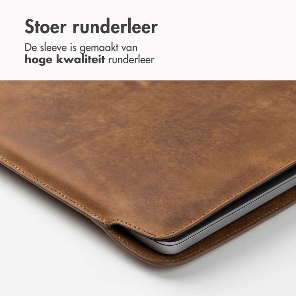 Accezz Leather Laptop hoes Apple MacBook 13 inch - Laptopsleeve - Cognac