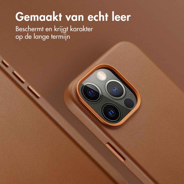 Accezz MagSafe Leather Backcover Apple iPhone 15 Pro Max - Sienna Brown