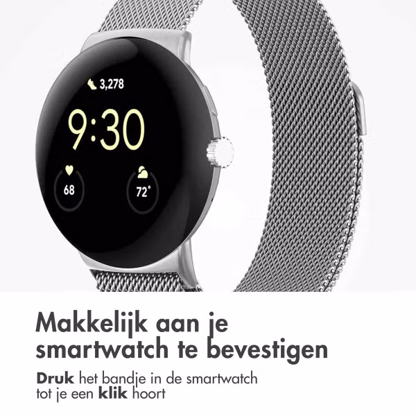 imoshion Milanees magnetisch bandje Google Pixel Watch 3 / 4 (45 mm) - Zilver
