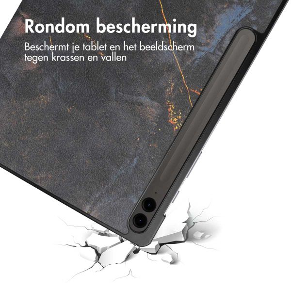 imoshion Design Trifold Bookcase Samsung Galaxy Tab S10 Plus / Tab S9 FE Plus / Tab S9 Plus - Black Marble