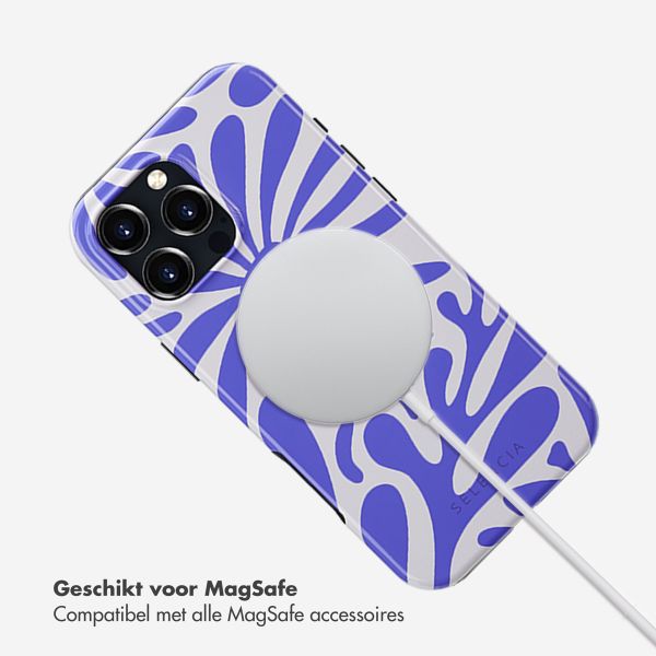 Selencia Vivid Tough Backcover met MagSafe iPhone 16 Pro Max - Modern Bloom Sapphire Blue