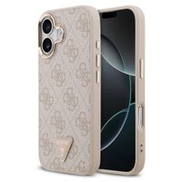 Guess Classic Triangle Logo Leather Backcover met MagSafe Apple iPhone 17 - Roze