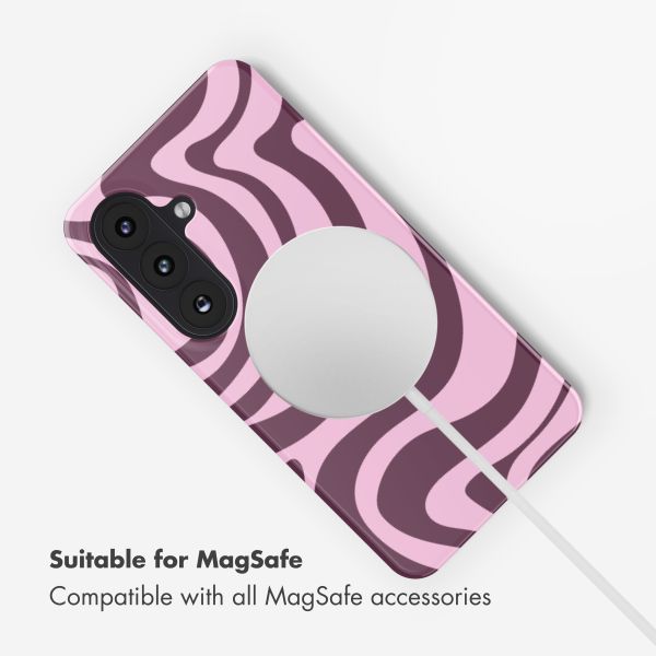 Selencia Vivid Back Cover with MagSafe Samsung Galaxy S26 - Wavy Swirl Pink Plum