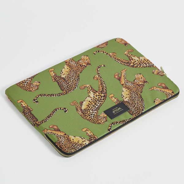 Wouf Daily Laptop Hoes 13-14 inch - Laptopsleeve - Olive Leopard