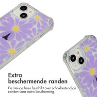 imoshion Design hoesje met koord iPhone 14 - Tropical Violet Flowers Connect