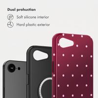 Selencia Vivid Back Cover with MagSafe Apple iPhone 17e / 16e - Happy Dots Burgundy