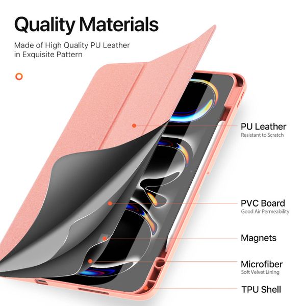 Dux Ducis Domo Bookcase Apple iPad Pro 13 (2025) M5 / (2024) M4 - Roze