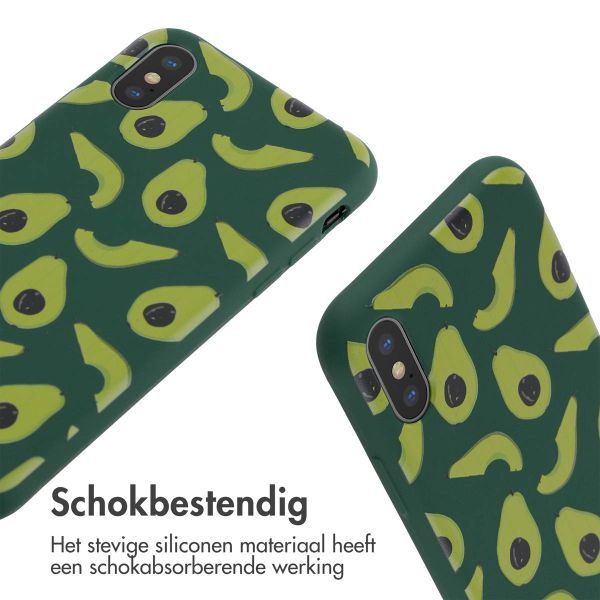 imoshion Siliconen design hoesje met koord iPhone X / Xs - Avocado Green