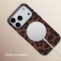 Selencia Sabi Backcover Panterprint met MagSafe Apple iPhone 17 Pro - Mocha Brown