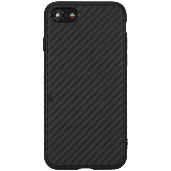 Carbon Softcase Backcover iPhone SE (2022 / 2020) / 8 / 7 - Zwart