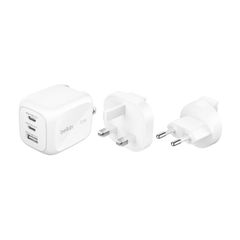 Belkin BoostCharge Pro 3-poorts GaN-oplader 70W met Reisadapterset - Wit