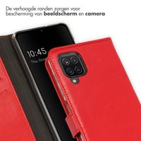 Selencia Echt Leren Bookcase Samsung Galaxy A12 - Rood
