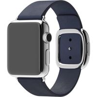 Apple Leather Band Modern Buckle Apple Watch Series 1-9 / SE - 38/40/41 mm / Series 10 - 42 mm - Maat M - Blauw