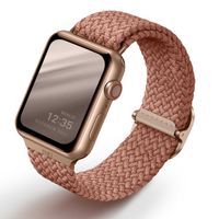 Uniq Aspen Braided bandje Apple Watch Series 1 t/m 9 / SE (38/40/41 mm) | Series 10 (42 mm) - Grapefruit Pink