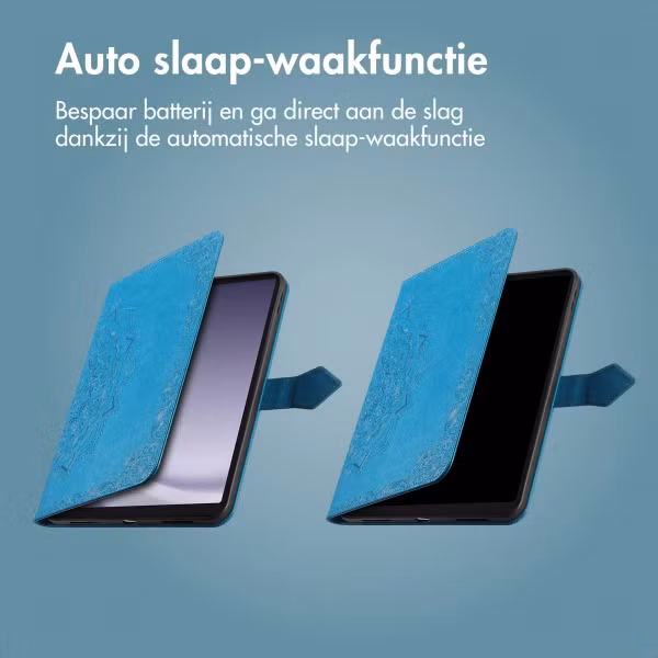 imoshion Mandala Bookcase Samsung Galaxy Tab A9 Plus - Turquoise