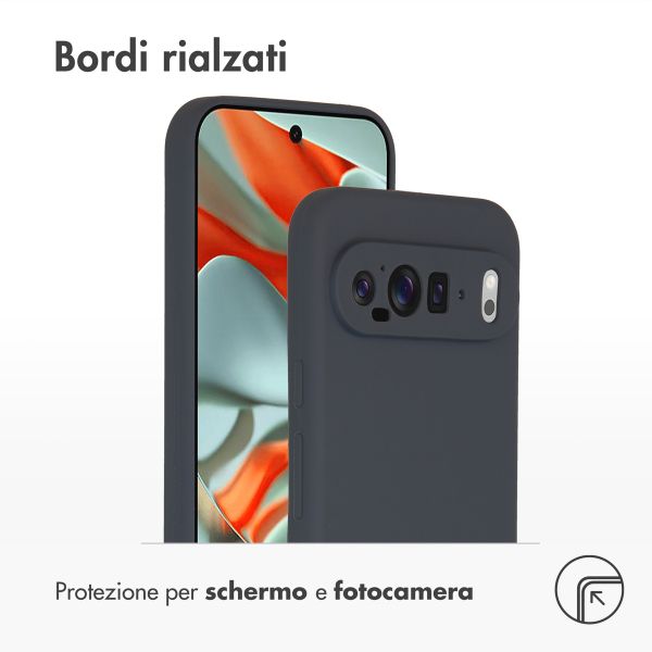 Accezz Liquid Silicone Backcover Google Pixel 9 Pro XL - Donkerblauw