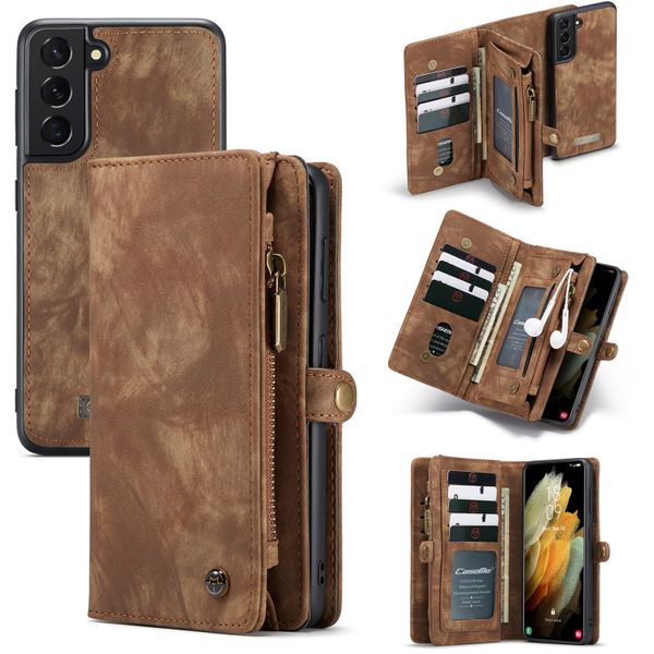 CaseMe Luxe Lederen 2 in 1 Portemonnee Bookcase Samsung Galaxy S21