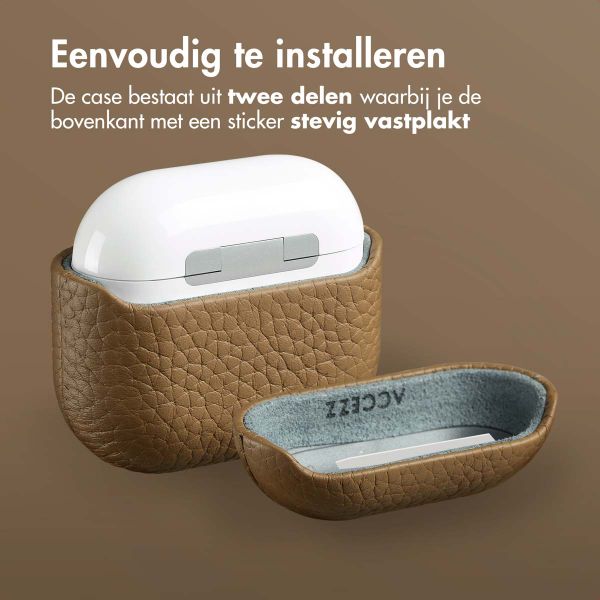 Accezz Echt Leren Case AirPods 4 - Taupe