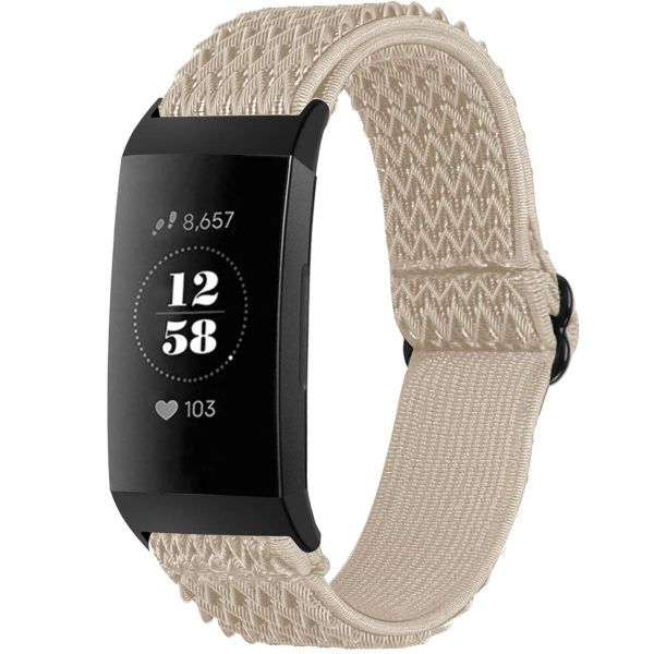 imoshion Elastisch nylon bandje Fitbit Charge 3 / 4 - Beige