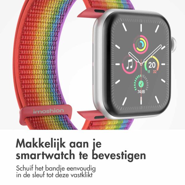 imoshion Nylon bandje Apple Watch Series 1 t/m 11 / SE / Ultra (44/45/46/49 mm) - Rainbow