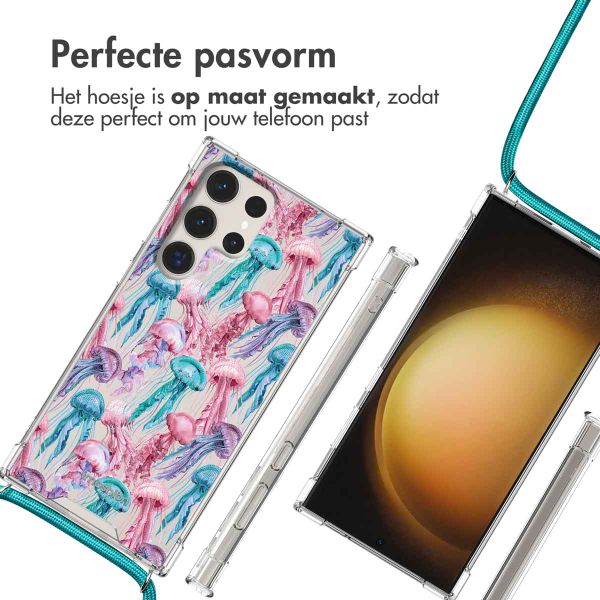 imoshion Design hoesje met koord Samsung Galaxy S23 Ultra - Jellyfish Watercolor